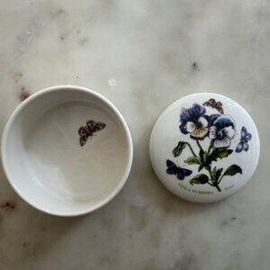 Portmeirion Botanic Garden Viola Hybridia Storage Box / Trinket Dish with Lid